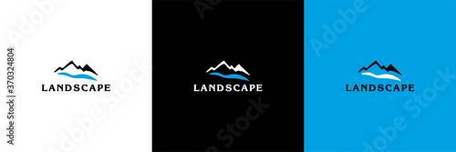 Mountains Logo Template. Nature and Forest Vector Design. Landscape Illustration
