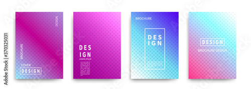 Minimal covers design vector. Halftone dots colorful design