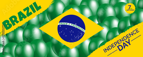 Brazil Independence Day  green balloons backaground vector  banner design
