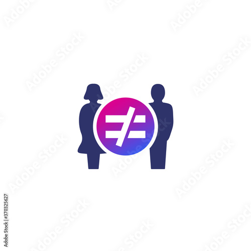 gender inequality or discrimination vector icon