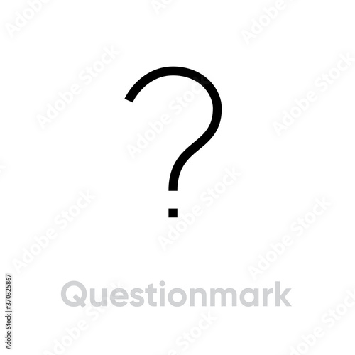 Question mark sign in flat design. Editable vector stroke. Single pictogram. Asking questions.