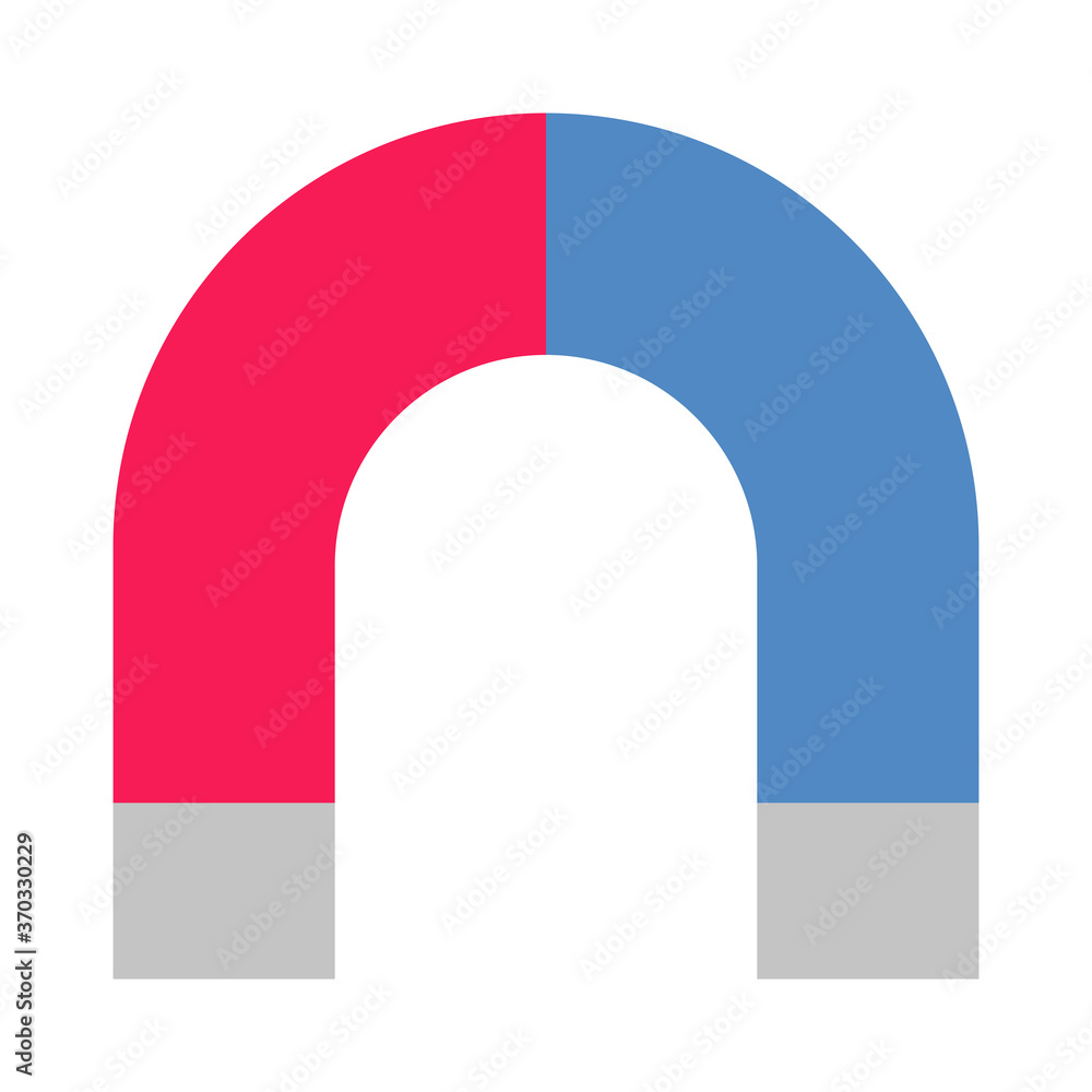 Business & finance, Magnet attraction, Flat color icon. Business & finance, Magnet attraction, Flat color icon.