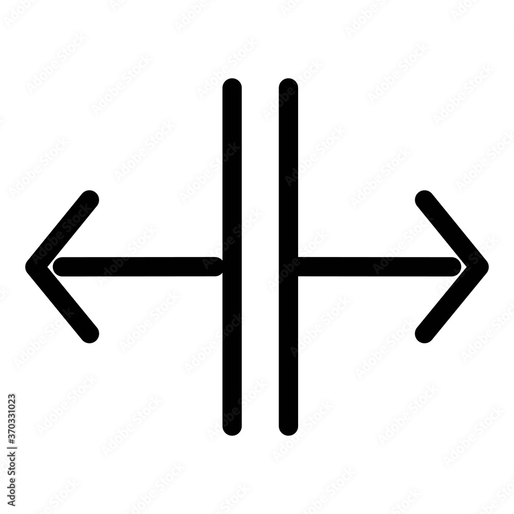 Vertical split arrows icon - vector illustration. Divide arrows sign. Vertical split arrows icon - vector illustration. Divide arrows sign.