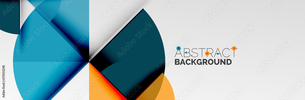 Bright color circles, abstract round shapes and triangles composition with shadow effects. Vector modern geometric design template Bright color circles, abstract round shapes and triangles composition with shadow effects. Vector modern geometric design template