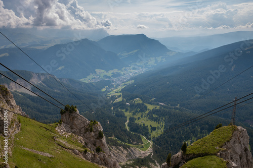 Scenic view of Val Gardena – Grödnertal seen from Seceda mountain.