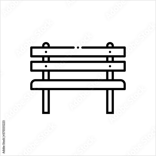 Bench Icon, Wood Metal Resting Bench