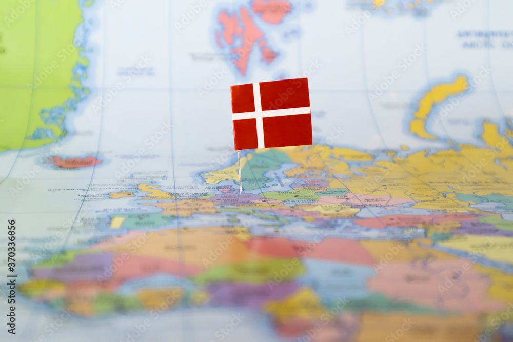 Denmark flag on the map Denmark flag on the map