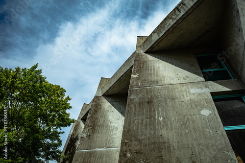 Modern architecture, municipal memorial gym in Saga City, Saga Prefecture photo