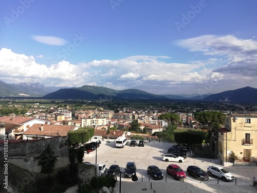 Venafro, Italy - August 7, 2020: panorama of the city of Venafro in the province of Isernia from the top of the Pandone castle © Antonio Nardelli