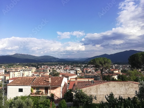 Venafro, Italy - August 7, 2020: panorama of the city of Venafro in the province of Isernia from the top of the Pandone castle © Antonio Nardelli