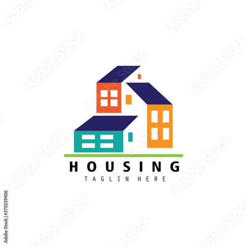 Housing logo colorful design template vector