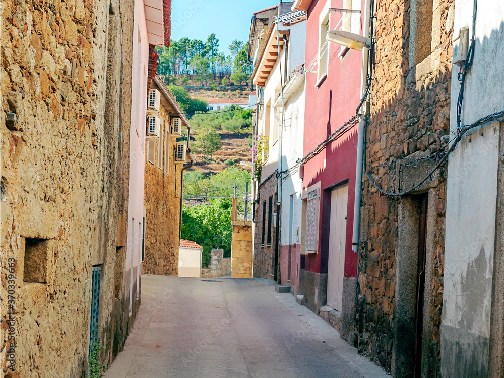 Streets of the Spanish village of Valverde del Fresno