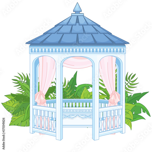 Outdoor wooden gazebo