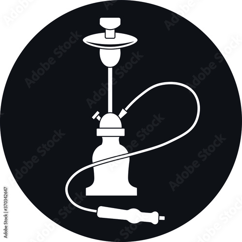 lodo design arabic turkish shisha hookah icon for web site of tobacco brand black and white 