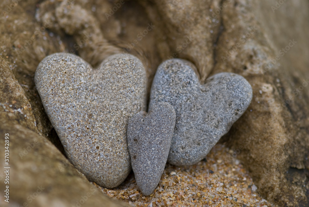 Obraz premium Group Of Heart Shaped Pebble