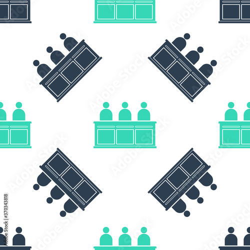 Green Jurors icon isolated seamless pattern on white background. Vector.
