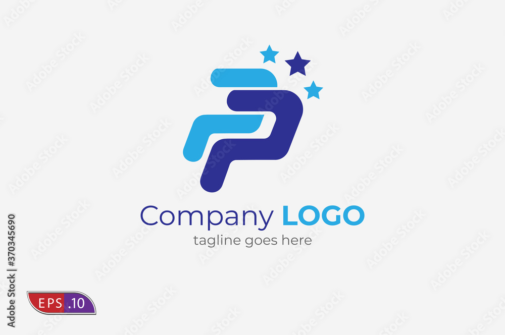 letter P and P logo isnpiration, flat  logo design template, vetor illustration