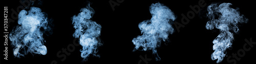 blaue rauchwolken texturen auf schwarzem hintergrund photo