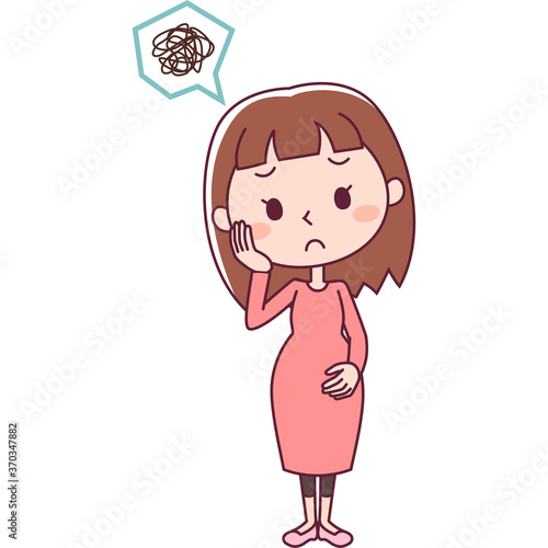 悩む妊婦