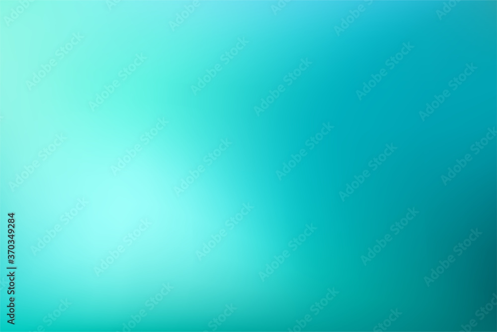 Fototapeta premium Abstract Gradient turquoise mint background. Blurred teal blue green water backdrop with sunlight. Vector illustration for your graphic design, banner, summer or aqua poster, website
