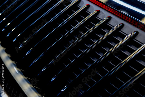 Details of sport car. Lights and shadows