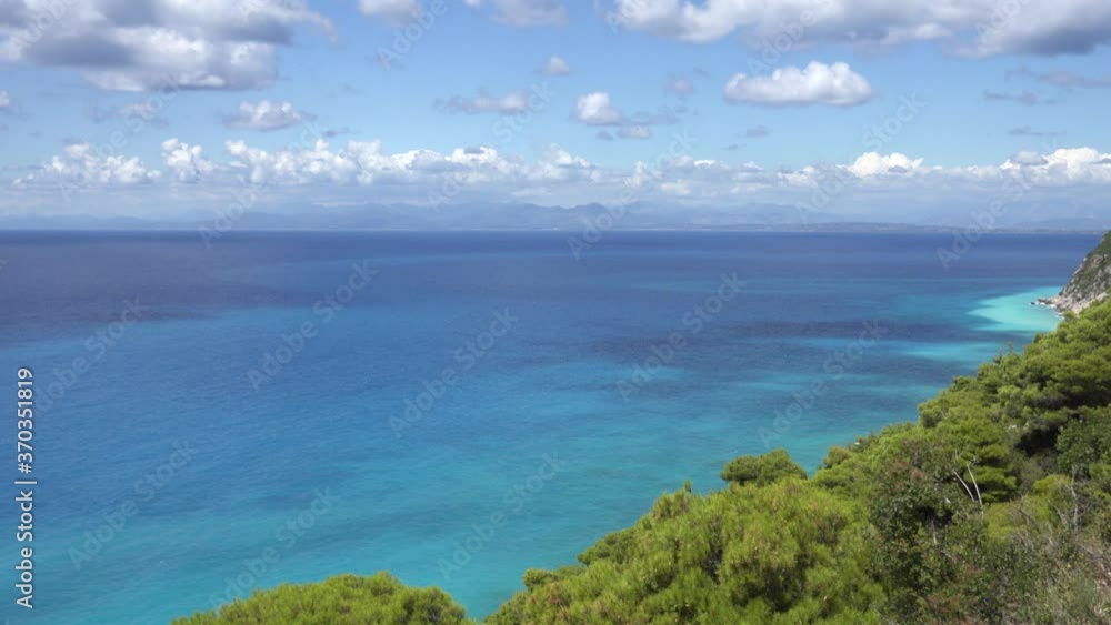 Greece Beach with Blue Waves Crashes on Seashore, Seascape View in Summer 4K Greece Beach with Blue Waves Crashes on Seashore, Seascape View in Summer 4K