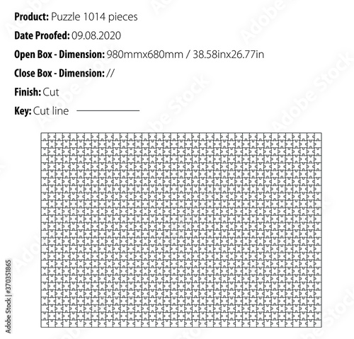 Puzzle 1014 Pieces B1 format template cut - die cut - vector	