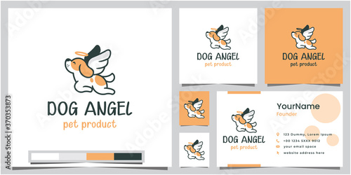 dog angel cartoon version logo design inspiration
