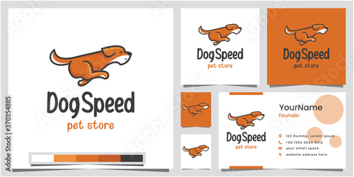 dog speed cartoon version logo design