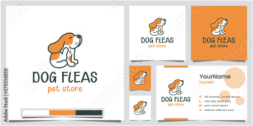 dog fleas cartoon version logo design inspiration