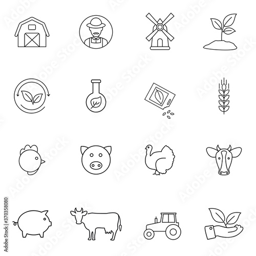 Vector set of logos, badges and icons for natural farm and health products. Collection symbol of localy grown and organic food. EPS 10