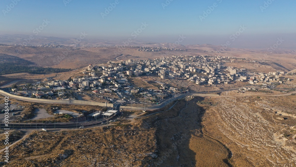Palestine Hizma Town Surrounded by security wall