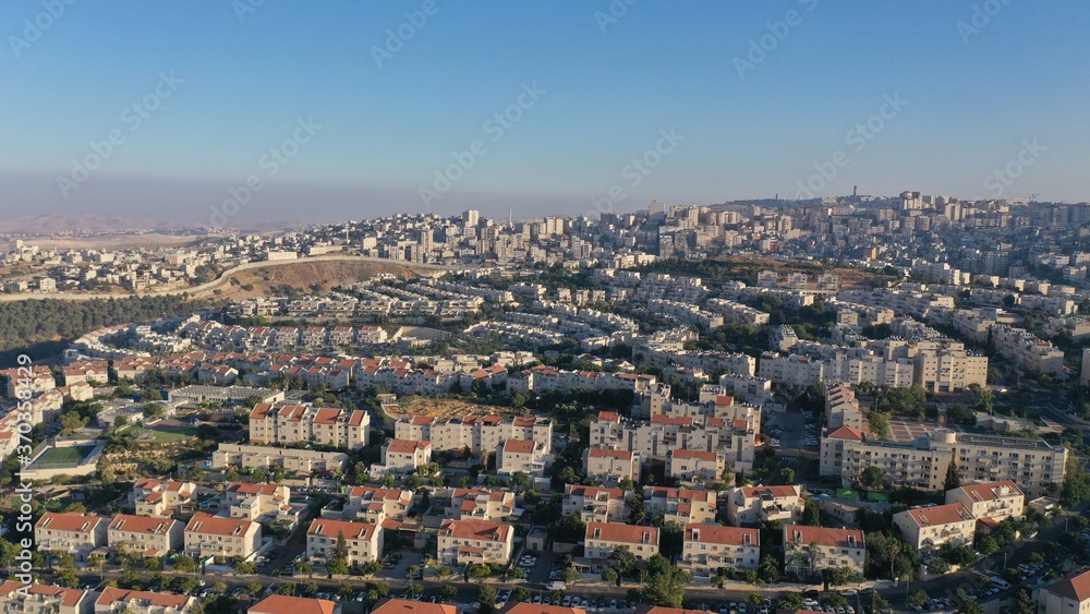 Pisgat zeev neighbourhood Aerial View,
Jerusalem, Israel, August, 2020
