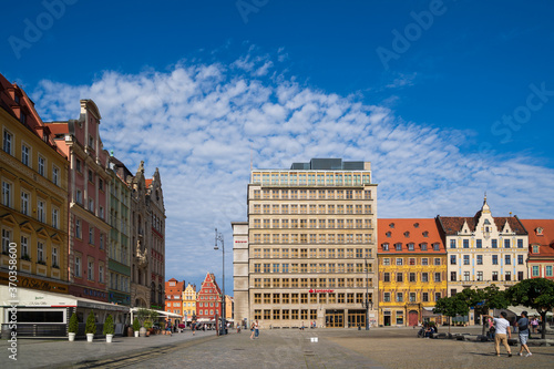 Wroclaw, Poland 02 August 2020; Summer cityscape of the old town of Wrocław, the historical capital of Lower Silesia.