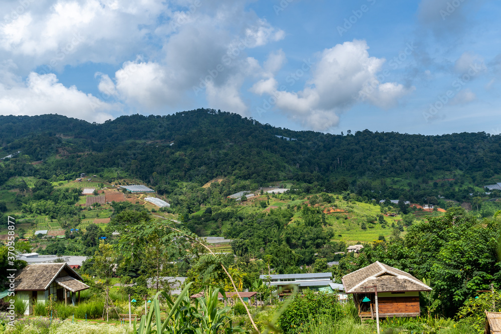 View of the valley at Mon Jam, Mae Rim, Chiang Mai, Thailand
View of the valley at Mon Jam, Mae Rim, Chiang Mai, Thailand