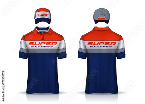 Corporate Work Shirts,t-shirt and cap templates design. uniform for company.