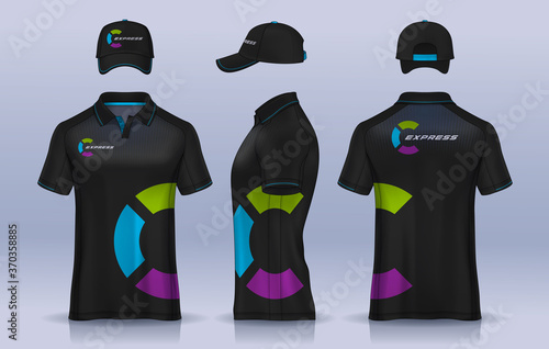 Corporate Work Shirts,t-shirt and cap templates design. uniform for company.