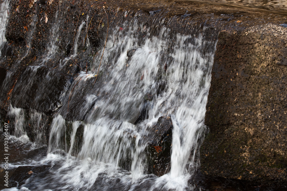 Natural waterfall outdoors in nature