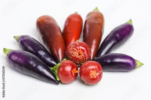 red and purple chili pepper