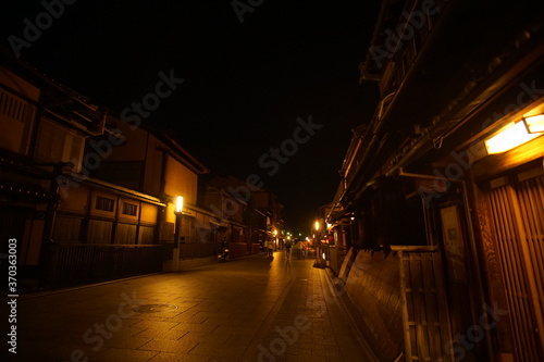 Historic cityscape of Kyoto at night  GION  KYOTO