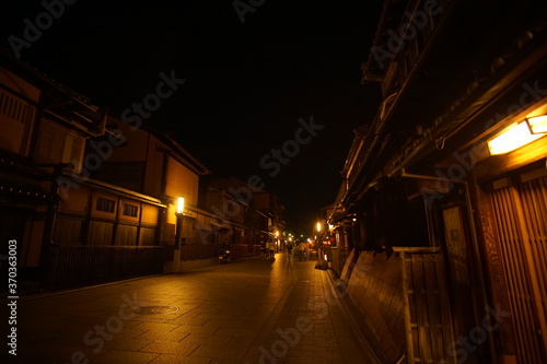 Historic cityscape of Kyoto at night, GION, KYOTO
