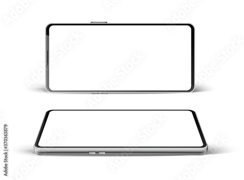 Vector realistic frameless smartphone mock up 3d