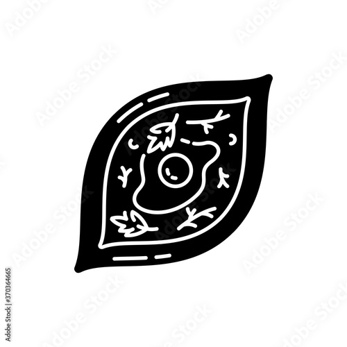 Khachapuri black glyph icon. Oriental meal. Adjara dish. Georgian dish recipe. Lunch cookery. Traditional culinary, national cuisine. Silhouette symbol on white space. Vector isolated illustration