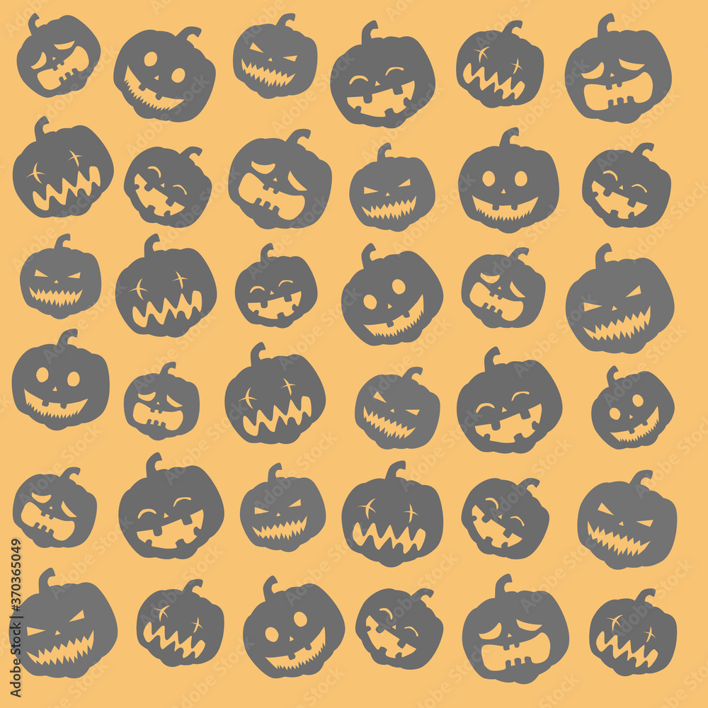 Seamless Halloween pattern on yellow background Seamless Halloween pattern on yellow background