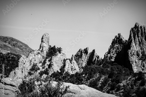 Stone formations in black and white