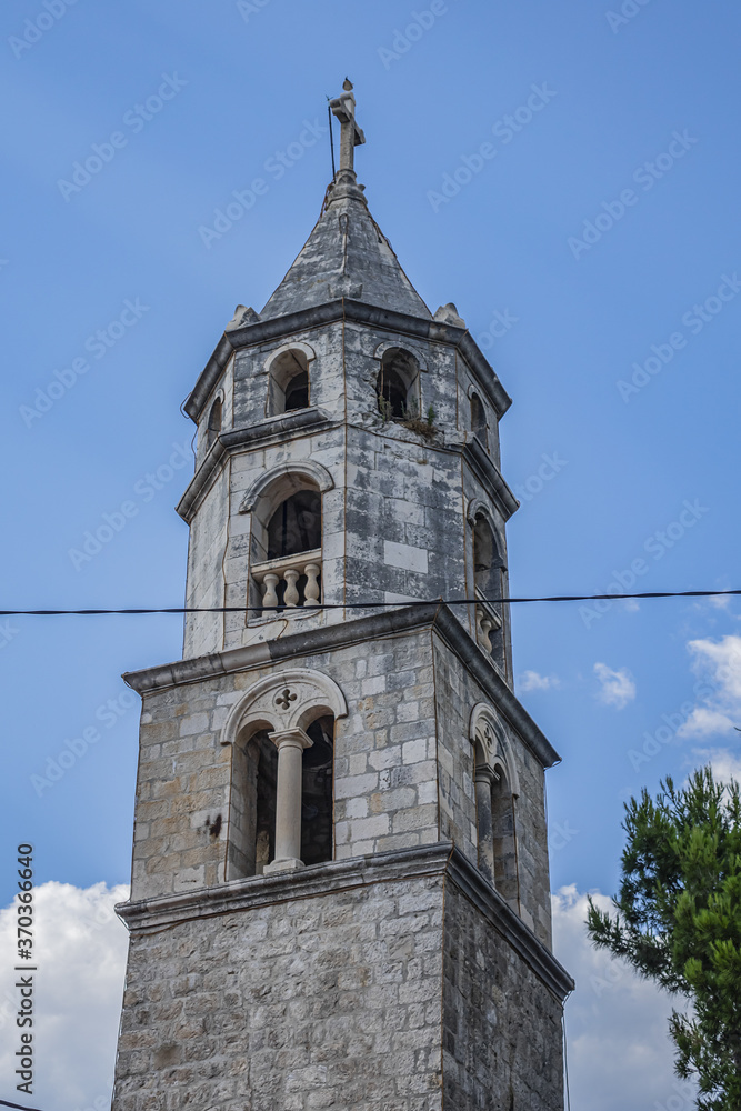 Our Lady of the Snow in Cavtat, Croatia. Our Lady of the Snow church attached to Franciscan Monastery (founded in 1484).