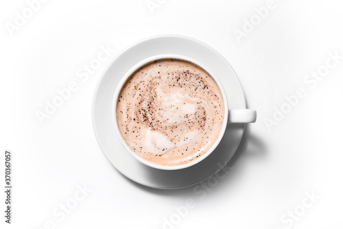 Cup coffee on a white background. Food and drink