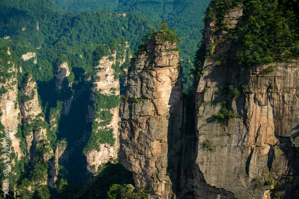The rock details of mountains in zhangjiajie, China