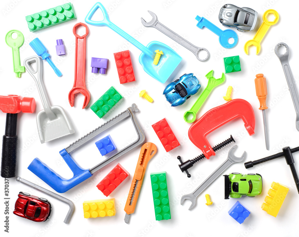 Obraz premium toys collection isolated on white background