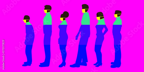 silhouette of a young woman with a lot of colorful bags